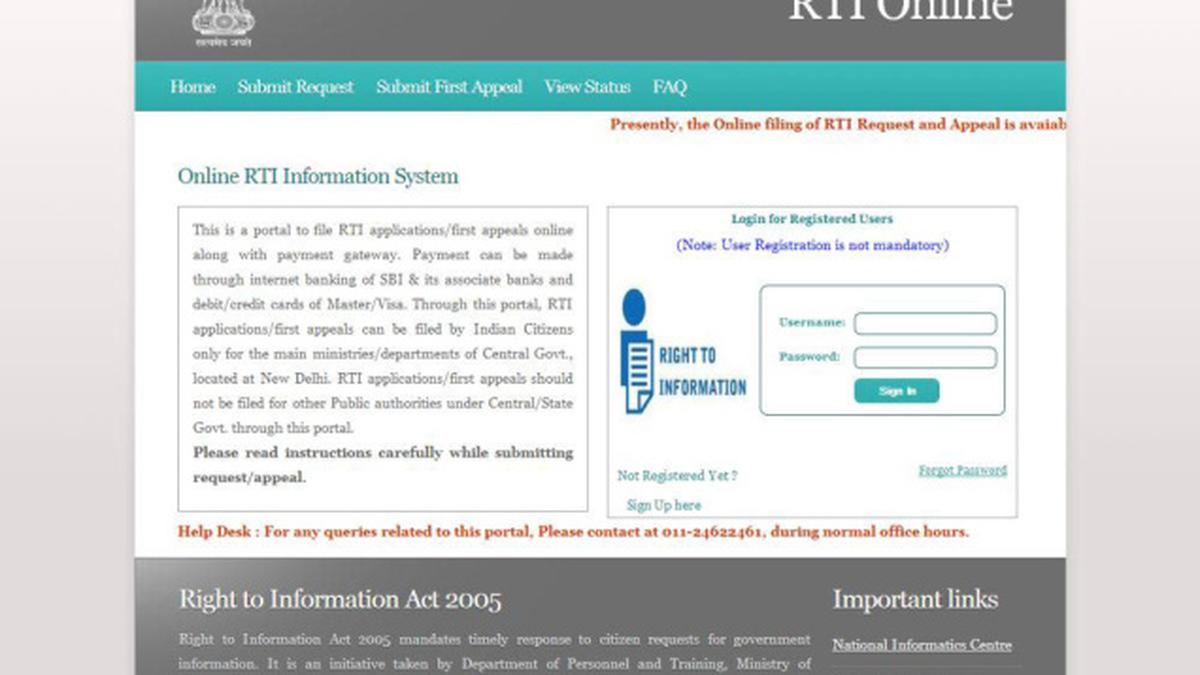Now, file RTI applications and pay fees online The Hindu